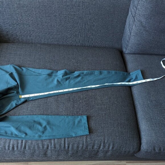 High Rise Dark Teal Green Girlfriend Collective Athletic Leggings - Picture 7 of 9